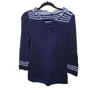 Christopher & Banks Navy/White lightweight hoodie